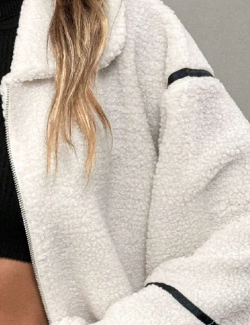 Jacheta SHEIN, ecru Alb