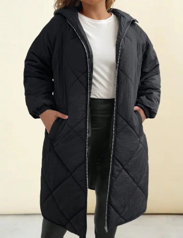 Geaca SHEIN CURVE, negru Negru