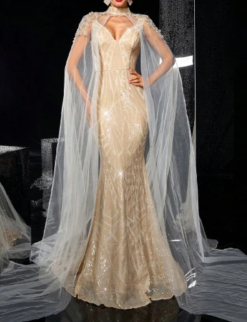 Rochie lunga SHEIN, crem