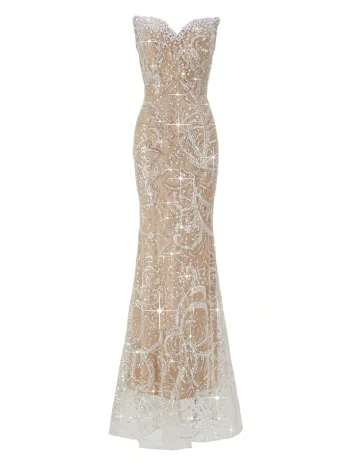 Rochie lunga SHEIN, crem