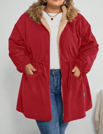 Geaca SHEIN CURVE, rosu Rosu