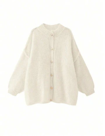 Cardigan SHEIN CURVE, alb Alb