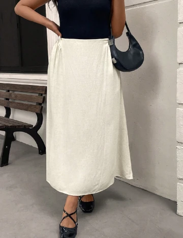 Fusta SHEIN CURVE, bej Crem
