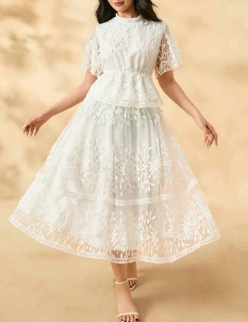 Compleu Shein Kids, alb Alb