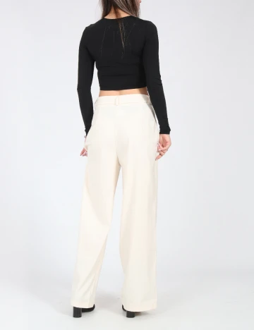 Pantaloni SHEIN, ecru Alb