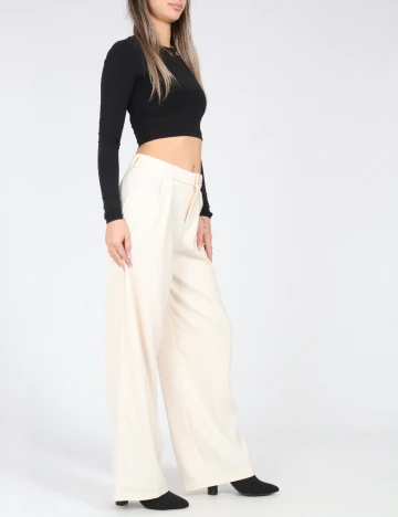 Pantaloni SHEIN, ecru Alb