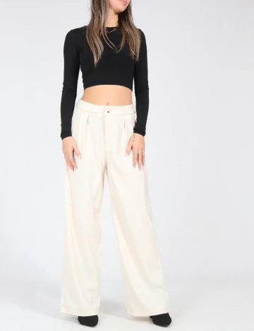 Pantaloni SHEIN, ecru Alb