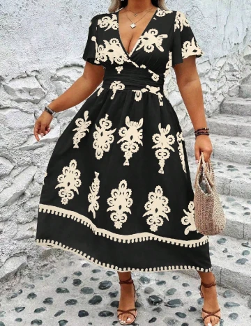 Rochie medie SHEIN CURVE, negru Negru