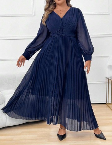 Rochie lunga SHEIN CURVE, bleumarin