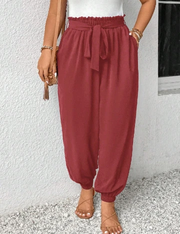 Pantaloni SHEIN CURVE, rosu Rosu