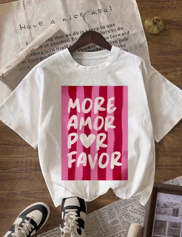 Tricou SHEIN, alb/roz Alb