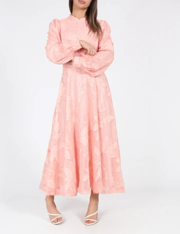 Rochie lunga Anewsta, roz Roz