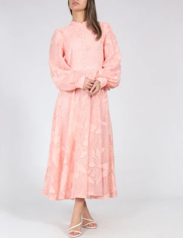 Rochie lunga Anewsta, roz Roz