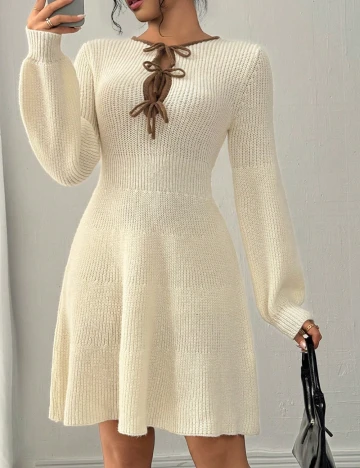 Rochie scurta SHEIN, crem