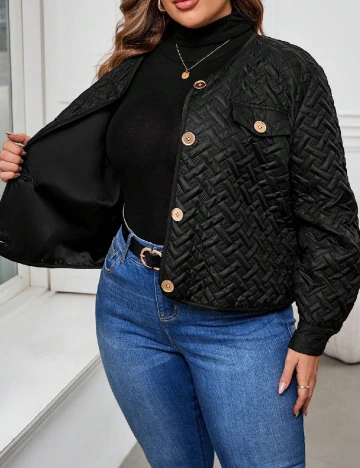 Jacheta SHEIN CURVE, negru