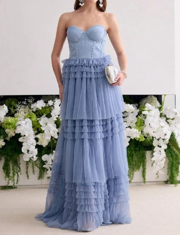 Rochie lunga MOTF, albastru deschis Albastru