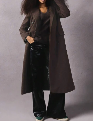 Palton oversize SHEIN, maro Maro