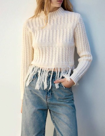 
						Pulover SHEIN, ecru