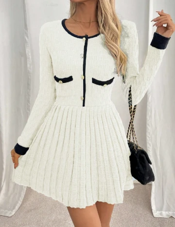 Rochie scurta SHEIN, ecru Alb