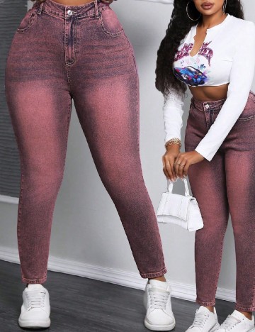 
						Blugi SHEIN CURVE, roz