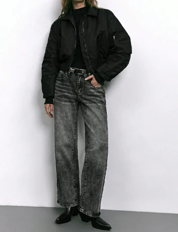 Geaca SHEIN, negru Negru