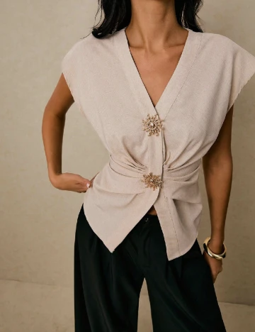 Bluza SHEIN, bej Crem