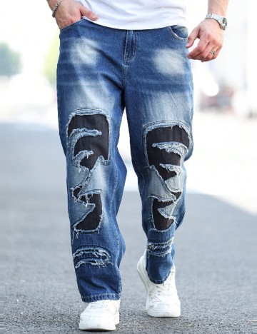 
						Blugi SHEIN Plus Size Men, albastru