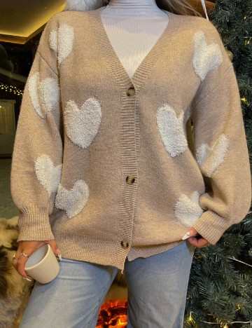 
						Cardigan SHEIN CURVE, maro deschis