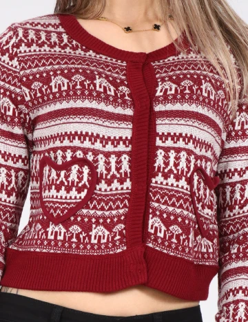 Cardigan Zara, rosu/alb Rosu