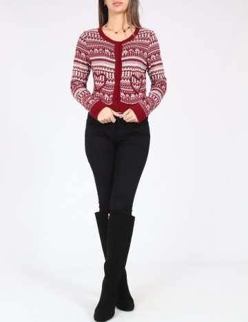 Cardigan Zara, rosu/alb