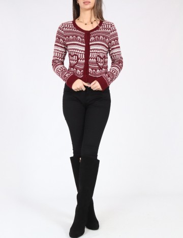 
						Cardigan Zara, rosu/alb