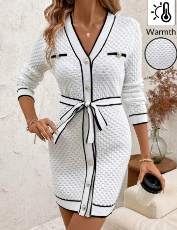 Rochie scurta SHEIN, alb/negru Alb