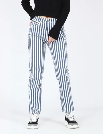 Blugi Zara, alb/albastru Alb