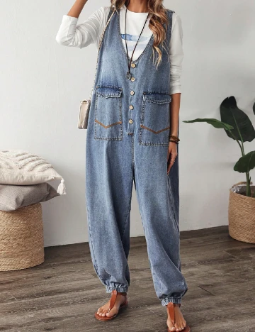 Salopeta SHEIN, albastru Albastru