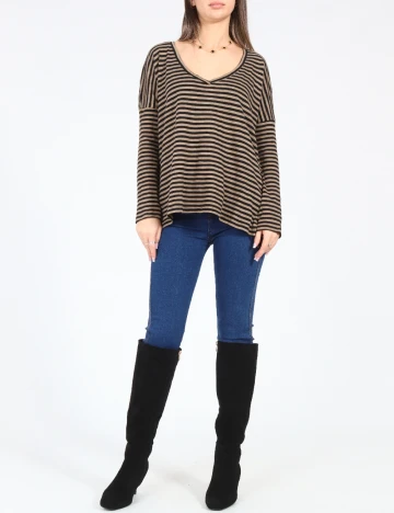 Bluza Zara, maro/negru Maro