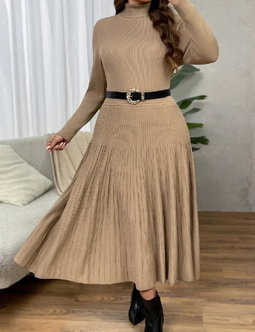Rochie medie SHEIN CURVE, maro Maro