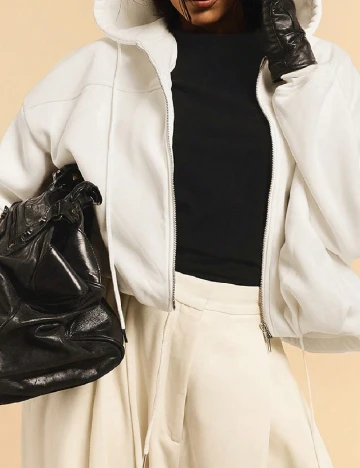 Hanorac SHEIN, ecru Alb