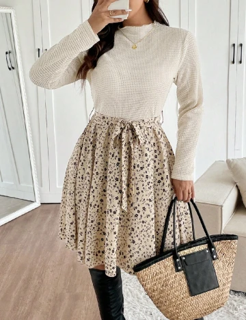 Rochie scurta SHEIN CURVE, crem Crem