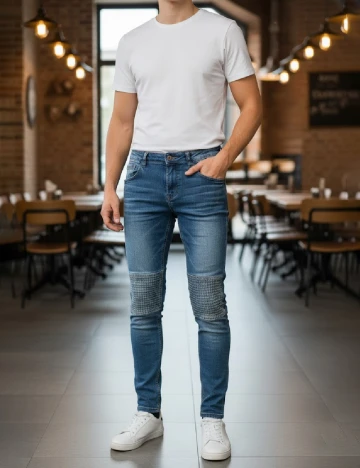 Blugi Zara, albastru Albastru