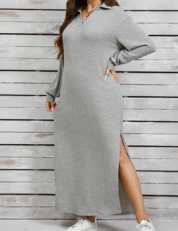 Rochie lunga SHEIN CURVE, gri Gri