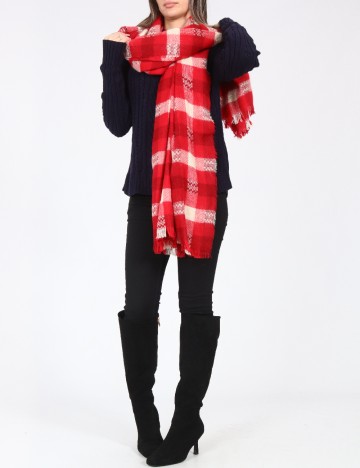 Esarfa Zara, rosu/alb