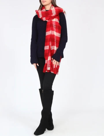 Esarfa Zara, rosu/alb Rosu