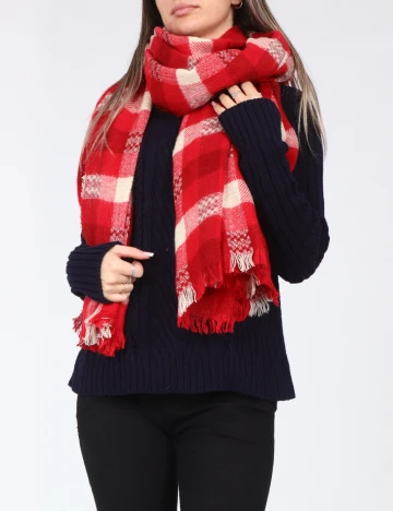 Esarfa Zara, rosu/alb Rosu