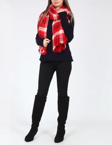 Esarfa Zara, rosu/alb Rosu