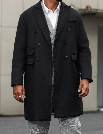 
						Palton SHEIN Plus Size Men, negru