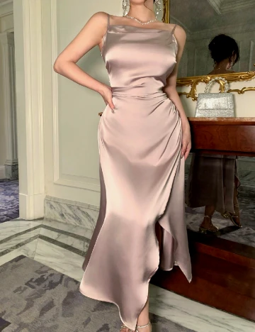 Rochie lunga Dazy, roz Roz