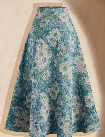 Fusta SHEIN CURVE, albastru Albastru