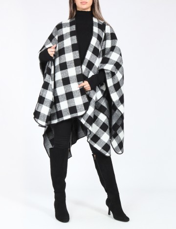 Poncho Zara, alb/negru