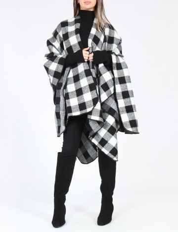 Poncho Zara, alb/negru