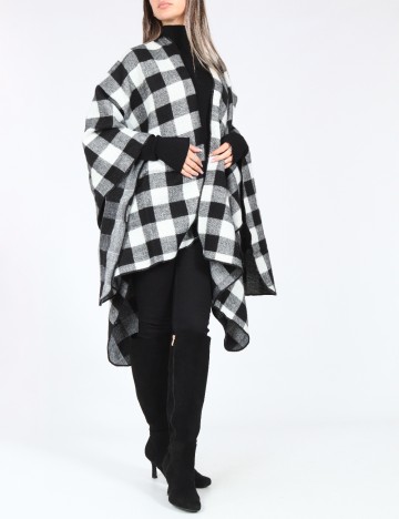 Poncho Zara, alb/negru